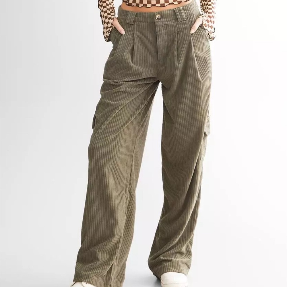 Bailey Rose Corduroy Cargo Wide Leg Pant